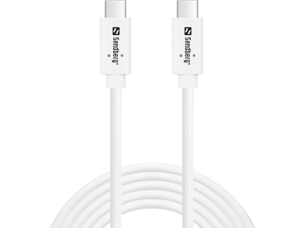 Sandberg - USB-kabel - 24 pin USB-C (hane) till 24 pin USB-C (hane) - USB 3.1 Gen 2 - 2 m - USB-strömförsörjning (100W), upp till 10 Gbps dataöverför
