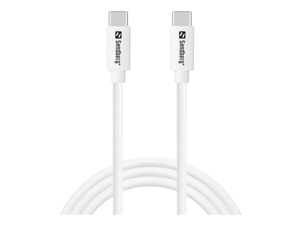 Sandberg Saver - USB-kabel - 24 pin USB-C (hane) till 24 pin USB-C (hane) - 1 m - USB Power Delivery (65W)