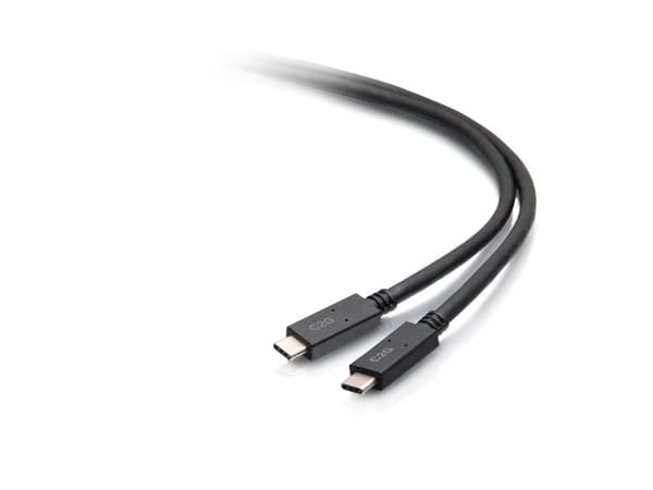 C2G 1,8 m USB-C hann til USB-C hannkabel (20V 5A) - USB 3.2 Gen 1 (5Gbps), 1,8 m, USB C, USB C, USB 3.2 Gen 1 (3.1 Gen 1), 5000 Mbit/s, Svart
