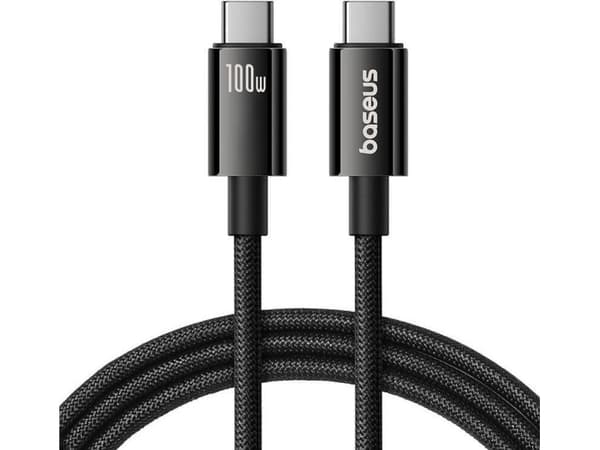 Kaapeli USB Baseus Tungsten Gold USB-C USB-C 100W 1.5m (czarny)