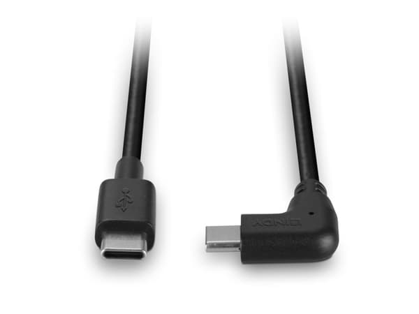 Lindy 32004, 0,5 m, USB C, USB C, USB 2.0, Sort
