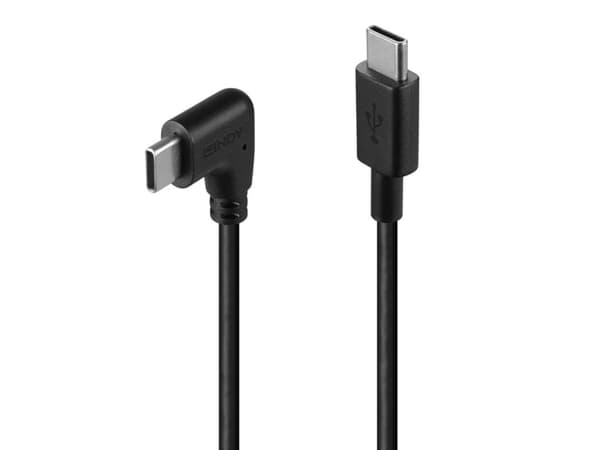 Lindy 32004, 0,5 m, USB C, USB C, USB 2.0, Sort