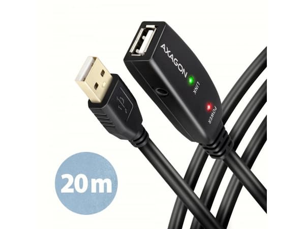 AXAGON ADR-220 Aktiivinen USB 2.0 jatkokaapeli, USB-A uros/naaras - 20m