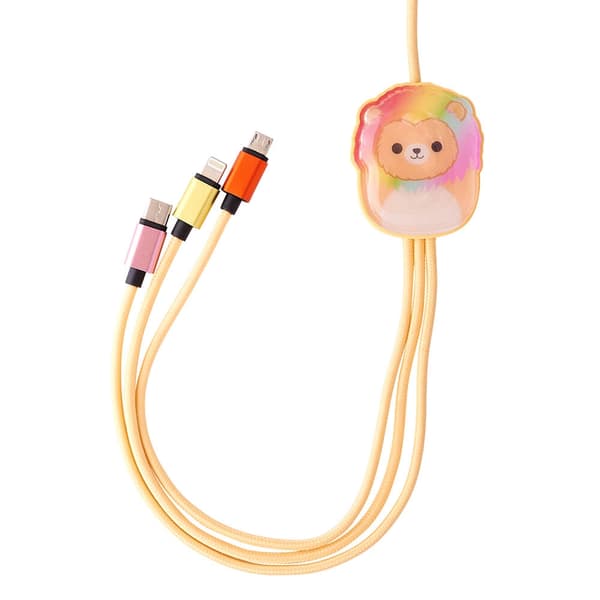 Squishmallows Opladerkabel 1,2m Leonard 3i1 USB-C/Micro/Lightning