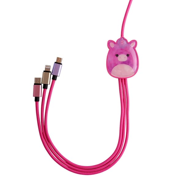 Squishmallows Latausjohto 1.2m Lola 3in1 USB-C/Micro/Lightning