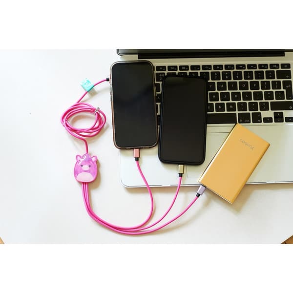 Squishmallows Latausjohto 1.2m Lola 3in1 USB-C/Micro/Lightning