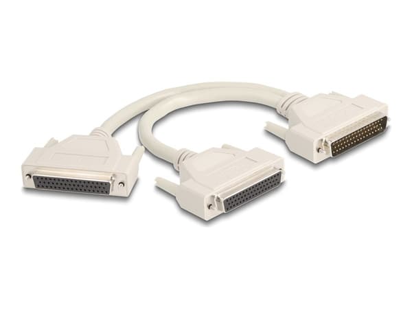 Delock - Seriell splitter - DB-50 (hann) til DB-50 (hunn) - 30 cm - tommelskruer - beige