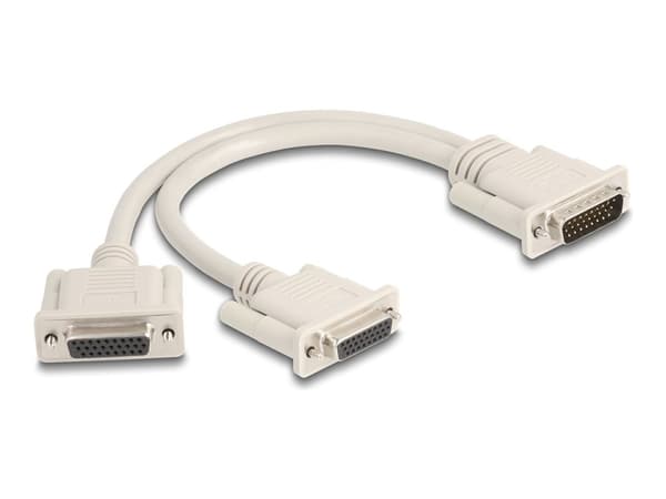 Delock - Seriell splitter - DB-26 (hann) til DB-26 (hunn) - 30 cm - tommelskruer - beige