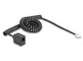 Miniatyrbild 3 av 3: Delock - Telefonkabel - RJ-11 (hona) till RJ-11 (hane) - 3 m - lindad - svart