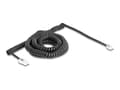 Miniatyrbild 1 av 3: Delock - Telefonkabel - RJ-11 (hane) till RJ-45 (hane) - 10 m - lindad - svart