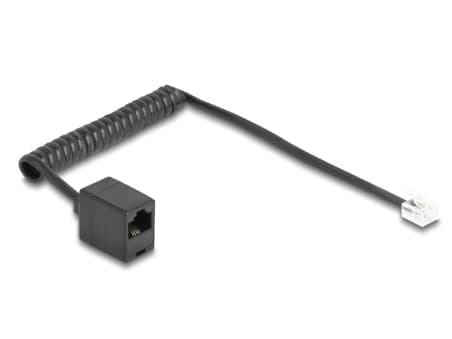 Delock - Telefonkabel - RJ-11 (hann) til RJ-45 (hunn) - 1 m - 4.8 mm - rullet sammen, gullbelagte kontakter - svart