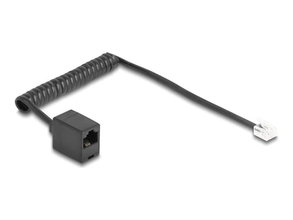Delock - Telefonkabel - RJ-11 (hann) til RJ-45 (hunn) - 1 m - 4.8 mm - rullet sammen, gullbelagte kontakter - svart