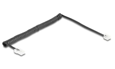 Delock - Telefonkabel - RJ-45 (hane) till RJ-11 (hane) - 2 m - lindad - svart