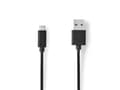 Miniatyrbild 1 av 4: Nedis CCGL60500BK30, 3 m, USB A, Micro-USB B, USB 2.0, 0,48 Gbit/sek, Sortera