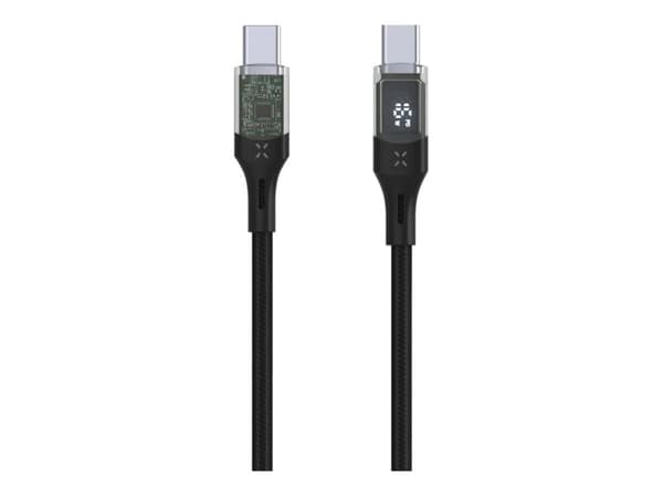 Fast Fast | USB-C/USB-C-kabel med skjerm, PD-støtte, 2m, USB 2.0, 100W | FIXDD-CC2-BK