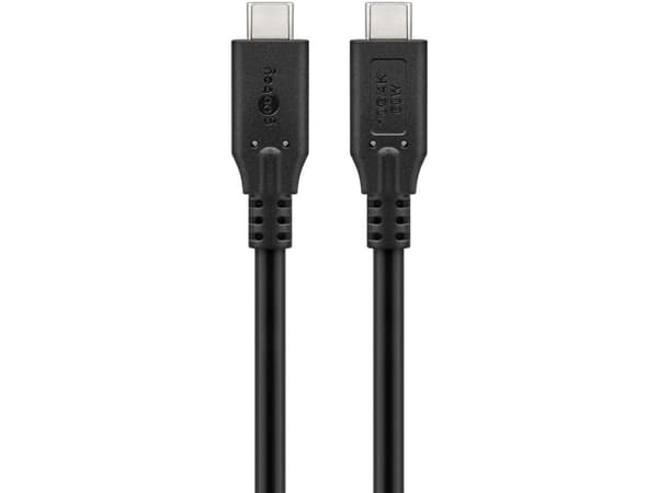 Goobay 74204, 0,5 m, USB C, USB C, USB 3.2 Gen 1 (3.1 Gen 1), 10 Gbit/s, Svart