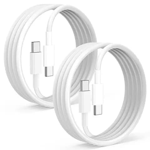 2 Pack 2m Snabbladdningskabel USB-C To USB-C Kabel Vit