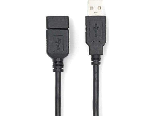 Nedis CCGL60010BK20, 1 m, USB A, USB A, USB 2.0, 0,48 Gbit/sek., Sort