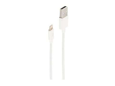 shiverpeaks ®-BASIC-S--USB ladesynkroniseringskabel, USB A hann til 8-pinners hann, 2.0, hvit, 3.0m (BS14-12046)