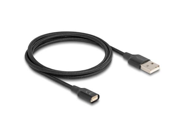 Delock - USB-laddningskabel - USB (hane) till terminal (magnet) - USB 2.0 - 5 V - 3 A - 1 m - svart