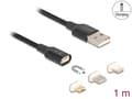 Miniatyrbild 4 av 5: Delock - Sats med USB-laddningsadapter - USB (hane) till Lightning, mikro-USB typ B, 24 pin USB-C (hane) magnetisk - USB 2.0 - 5 V - 3 A - 1 m - svar
