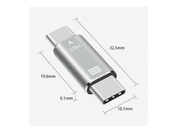 MicroConnect - USB-adapter - 24 pin USB-C (hane) till 24 pin USB-C (hane) - USB4 Gen3x2 - 48 V - 5 A - upp till 40 Gbps dataöverföringshastighet, USB