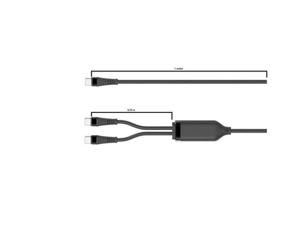 Microconnect MC-2XUSBC-100W, 1,55 m, USB C, 2 x USB C, USB 2.0, 0,48 Gbit/sek., Sort