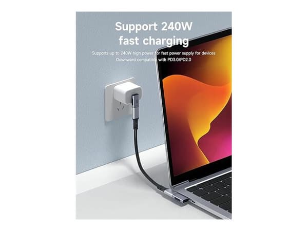MicroConnect - USB-adapter - 24 pin USB-C (hane) vinklad till 24 pin USB-C (hona) rak - USB4 Gen3x2 - upp till 40 Gbps dataöverföringshastighet, USB-
