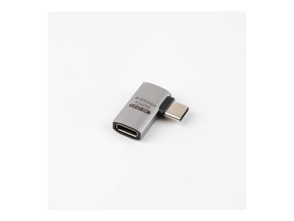 MicroConnect - USB-adapter - 24 pin USB-C (hane) vinklad till 24 pin USB-C (hona) rak - USB4 Gen3x2 - upp till 40 Gbps dataöverföringshastighet, USB-