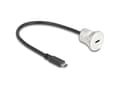 Miniatyrbild 4 av 4: Delock - USB-förlängningskabel - 24 pin USB-C (hane) till 24 pin USB-C (hona) kan monteras på panel - 30 cm - M22-gänga - svart, silver