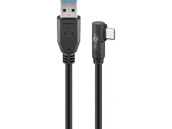Goobay USB-A - USB-C USB-kabel 1 m Sort