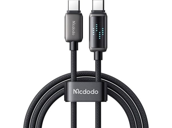 Kabel USB-C til USB-C Mcdodo CA-4250, 100W, hvit LED, 1,2m