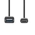 Miniatyrbild 3 av 4: Nedis USB-C™ Adapter | USB 3.2 Gen 1 | USB-C™ Hane | USB-A Hona | 5 Gbps | 0.15 m | Rund | Nickelplaterad | PVC | Svart | Låda