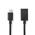 Miniatyrbild 1 av 4: Nedis USB-C™ Adapter | USB 3.2 Gen 1 | USB-C™ Hane | USB-A Hona | 5 Gbps | 0.15 m | Rund | Nickelplaterad | PVC | Svart | Låda
