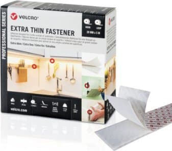 TRITON VELCRO Ekstra tynn festetape med krok 5 m Fleecetape med krok og løkke 50 mm hvit