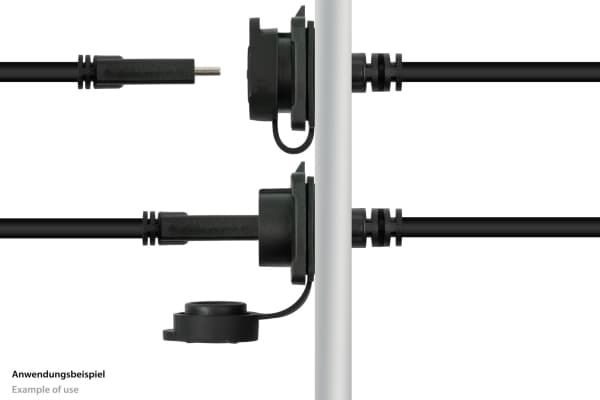 Teollisuusliitin S1 - USB 3.2 Gen. 2 -kaapeli, uros Câ"¢ -naaras Câ"¢, M16, IP65/67, 1m (IC01-16U3102-010)