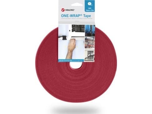 Borrelås VELCRO One Wrap tape 50 mm, rød, 25 m