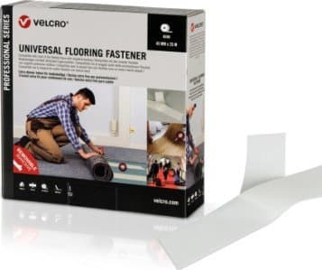 Borrelås Universal VELCRO gulvspenne 25m Stropp med krok 45mm hvit