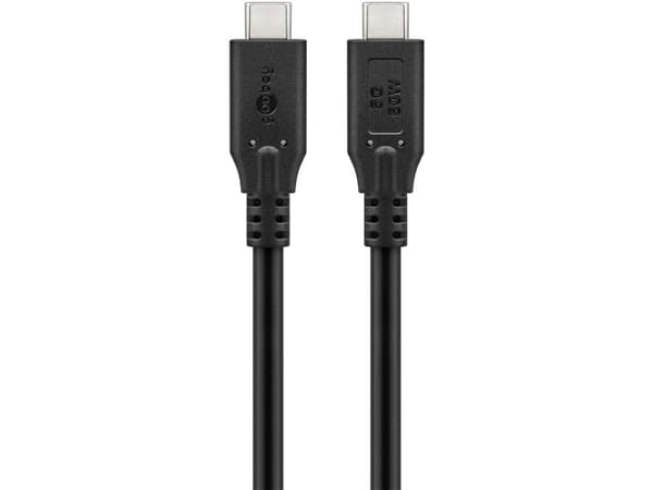 Goobay 74726, 1 m, USB C, USB C, USB 3.2 Gen 1 (3.1 Gen 1), 5 Gbit/s, Svart