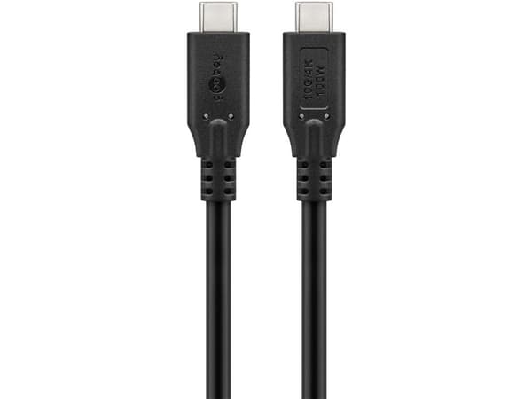 Goobay 74200, 1 m, USB C, USB C, USB 3.2 Gen 1 (3.1 Gen 1), 10 Gbit/s, Svart