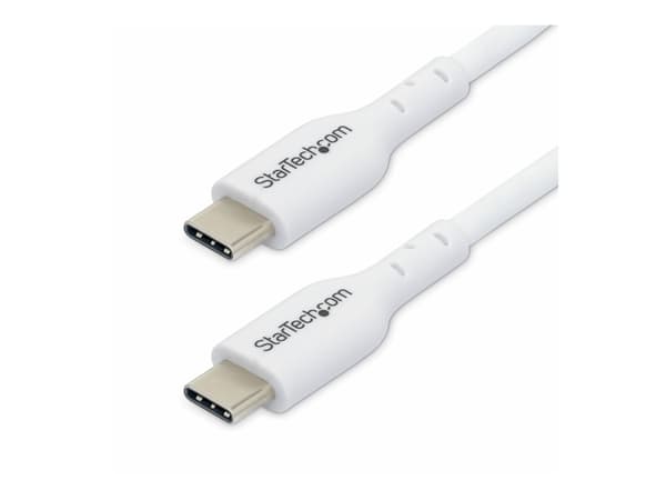 StarTech.com 3m White USB-C Charging Cable, USB C Cable, 60W 3A PD - USB-kabel - 24 pin USB-C (hane) till 24 pin USB-C (hane) - USB 2.0 - 5 / 9 / 12