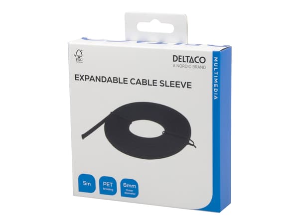 Nylon net cable tube OD6.0 mm, 5 m, black