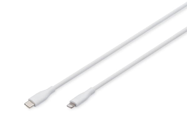 ASSMANN - Lightning-kabel - 24 pin USB-C hann til Lightning hann - 2 m - enkeltskjermet - MFI-sertifisert - hvit