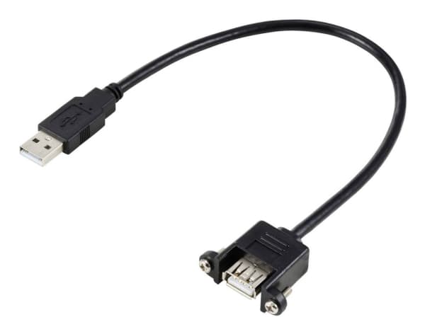 Renkforce RF-5720402, 0,25 m, USB A, USB A, USB 2.0, 0,48 Gbit/s, Svart