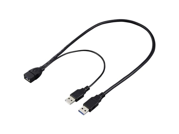 Renkforce USB-kaapeli USB 2.0 USB 2.0 USB-A urosliitin 50 cm Musta Punottu suoja RF-5719752