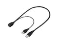 Pikkukuva 4 / 5: Renkforce USB-kaapeli USB 2.0 USB 2.0 USB-A urosliitin 50 cm Musta Punottu suoja RF-5719752