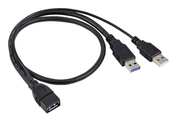 Renkforce USB-kaapeli USB 2.0 USB 2.0 USB-A urosliitin 50 cm Musta Punottu suoja RF-5719752