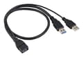 Pikkukuva 2 / 5: Renkforce USB-kaapeli USB 2.0 USB 2.0 USB-A urosliitin 50 cm Musta Punottu suoja RF-5719752