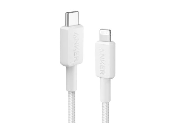 Anker A81B5G21, 0,9 m, USB C, Lightning, urosliitin, urosliitin, valkoinen