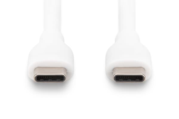 DIGITUS - USB-kabel - 24 pin USB-C (hane) till 24 pin USB-C (hane) - USB 2.0 - 20 V - 3 A - 2 m - formpressad, USB Power Delivery (60W) - vit